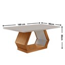 Ver imagem 4 de Mesa de Jantar Alvorada 180cm Tampo MDF Vidro Canto Copo com 6 Cadeiras Aline Moderna Mobília