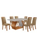 Ver imagem 1 de Mesa de Jantar Alvorada 180cm Tampo MDF Vidro Canto Copo com 6 Cadeiras Aline Moderna Mobília