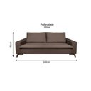 Ver imagem 3 de Sofa 4 Lugares 240Cm Veludo Pes Imbuia Gregory 