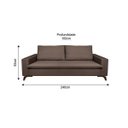 Ver imagem 4 de Sofa 4 Lugares 240cm Veludo Pes Imbuia Gregory