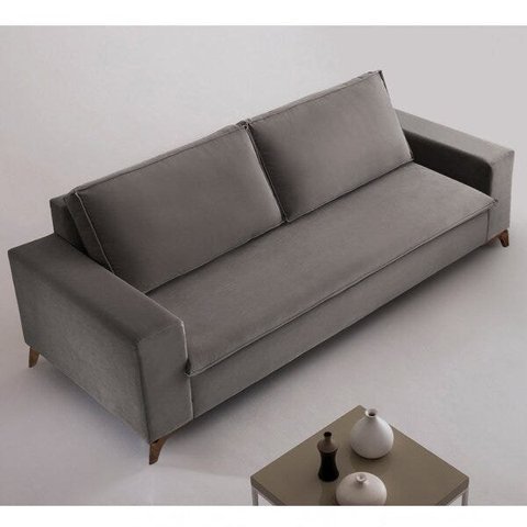 Sofa 4 Lugares 240Cm Veludo Pes Imbuia Gregory