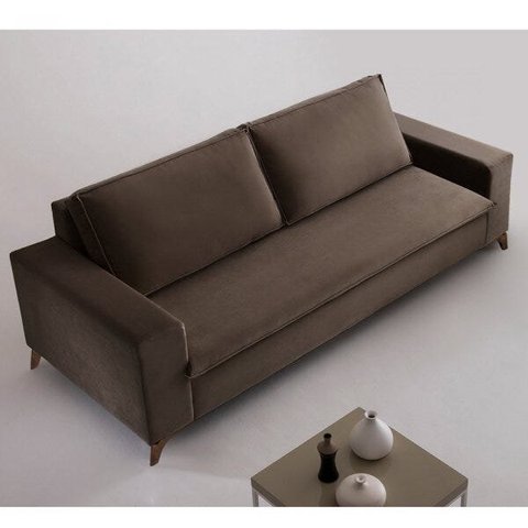 Sofá 3 Lugares 220cm Veludo Pés Imbuia Gregory