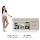 Ver imagem 6 de Balcão Gabinete de Pia 150 Cm 2 Portas e 2 Gavetas (sem Tampo e Pia) Branco/crema Agata Madesa