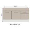 Balcão Gabinete de Pia 150 Cm 2 Portas e 2 Gavetas (sem Tampo e Pia) Branco/crema Agata Madesa - 4