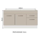 Ver imagem 4 de Balcão Gabinete de Pia 150 Cm 2 Portas e 2 Gavetas (sem Tampo e Pia) Branco/crema Agata Madesa
