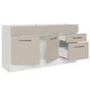 Ver imagem 5 de Balcão Gabinete de Pia 150 Cm 2 Portas e 2 Gavetas (sem Tampo e Pia) Branco/crema Agata Madesa