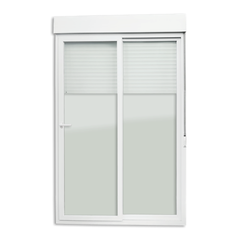 Porta Correr Integrada PVC 2F.230 x 120 V.Liso Temper. c/Cremona Brimak