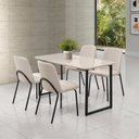 Ver imagem 1 de Conjunto para Sala de Jantar com 4 Cadeiras Dora Preto/Black/Bege/Off White