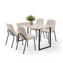 Ver imagem 2 de Conjunto para Sala de Jantar com 4 Cadeiras Dora Preto/Black/Bege/Off White