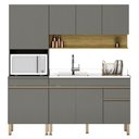 Ver imagem 1 de Cozinha Modulada 3 Pecas Balcao Pia 3023 Line Gris Cp Freijo Ktp
