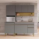 Ver imagem 4 de Cozinha Modulada 3 Pecas Balcao Pia 3023 Line Gris Cp Freijo Ktp