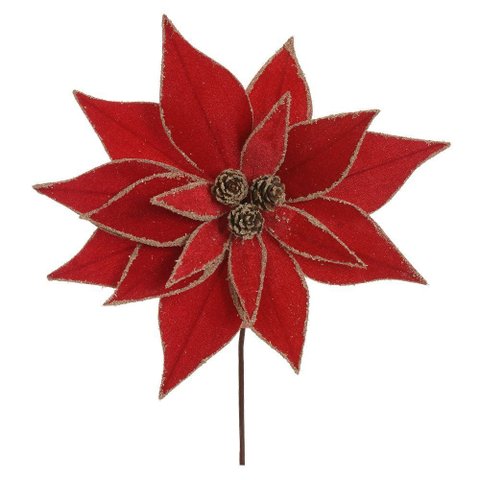 Haste Bico de Papagaio Natal Rustico Vermelho 25cm 30d
