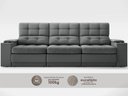 Ver imagem 5 de Sofá com Porta Copos e Carregador USB Eureka 2,30m Assento Retrátil e Reclinável Velosuede