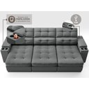 Ver imagem 6 de Sofá com Porta Copos e Carregador USB Eureka 2,30m Assento Retrátil e Reclinável Velosuede