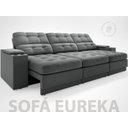 Ver imagem 3 de Sofá com Porta Copos e Carregador USB Eureka 2,30m Assento Retrátil e Reclinável Velosuede