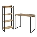 Ver imagem 1 de Kit Para Escritório Estante Areta 4 Prateleiras Mesa Industrial Aspen 90cm C01 Carvalho - Lyam