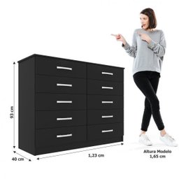 Cômoda 10 Gavetas Premium Black Yescasa - 4