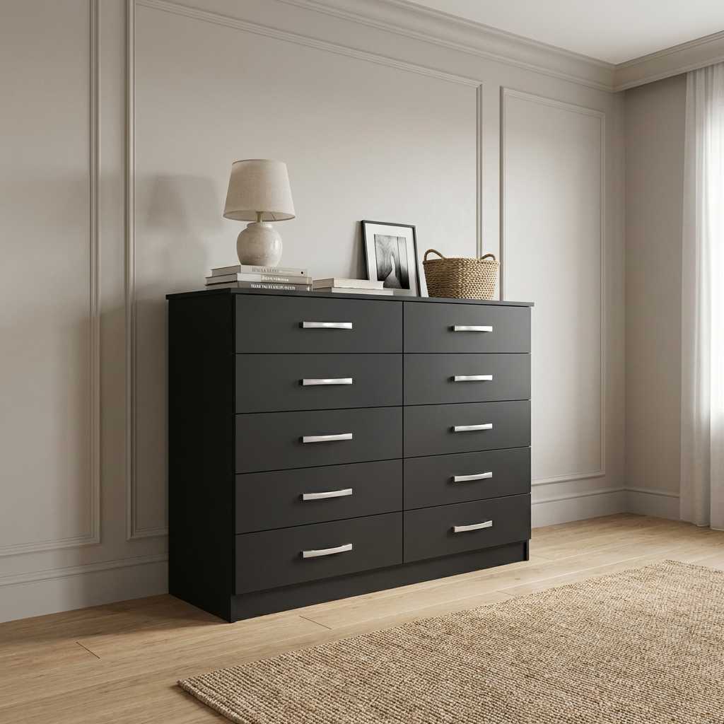 Cômoda para Quarto 10 Gavetas Premium Preto Yescasa Menor preço em Cômoda para Quarto 10 Gavetas Premium Preto Yescasa