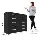 Ver imagem 4 de Cômoda para Quarto 10 Gavetas Premium Preto Yescasa