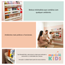 Revisteiro Estante Prateleira Infantil para Livros 70x70 Cm - Branco - 2