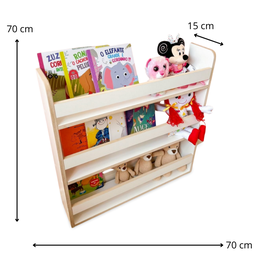 Revisteiro Estante Prateleira Infantil para Livros 70x70 Cm - Branco - 4