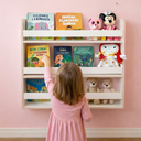 Ver imagem 6 de Revisteiro Estante Prateleira Infantil para Livros 70x70 Cm - Branco