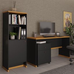 Conjunto Escritório Mesa Armário Gaveteiro Berlin - Vianossa - 1