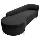 Ver imagem 3 de Divã Recamier Orgânico França 200cm Lado Esq Pés Metal Preto Linho Preto