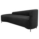 Ver imagem 4 de Divã Recamier Orgânico França 200cm Lado Esq Pés Metal Preto Linho Preto