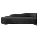 Ver imagem 2 de Divã Recamier Orgânico França 200cm Lado Esq Pés Metal Preto Linho Preto
