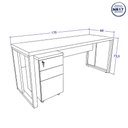 Ver imagem 3 de Escrivaninha Industrial 170cm X 60cm Pés Metal F5 Office