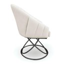 Ver imagem 5 de Kit 4 Poltronas Luxo Alana Linho Bege Base Luxo Preto - Pallazio