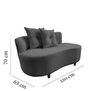 Ver mais imagens de Namoradeira Sofá Feijão Suria 150cm Orgânica Suede Cinza