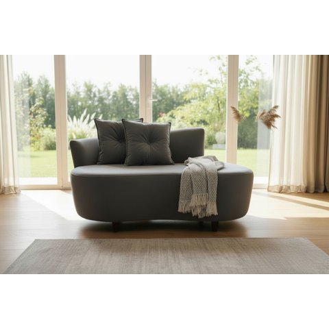 Namoradeira Sofá Feijão Suria 150cm Orgânica Suede Cinza