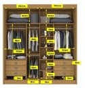 Ver imagem 3 de Guarda Roupa Titanium com Espelho Cinamomo - D Doro Móveis