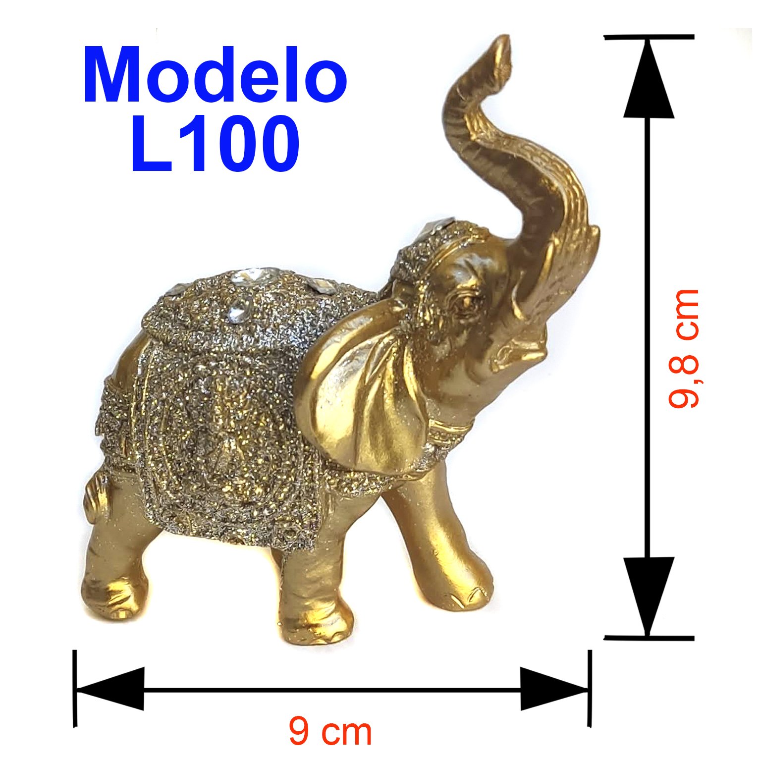 Elefante Decorativo Em Resina Indiano Sabedoria Sorte L - 2