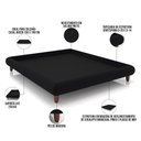 Ver imagem 3 de Cama Casal Queen Base Box Pés de Madeira 176cm Otto P05 Veludo Preto- Lyam Decor