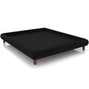 Ver imagem 1 de Cama Casal Queen Base Box Pés de Madeira 176cm Otto P05 Veludo Preto- Lyam Decor