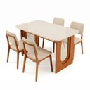 Ver imagem 3 de Conjunto Sala de Jantar 1 Mesa Retangular Tali 130cm 4 Cadeiras Miriti CabeCasa MadeiraOriginals