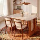 Ver imagem 1 de Conjunto Sala de Jantar 1 Mesa Retangular Tali 130cm 4 Cadeiras Miriti CabeCasa MadeiraOriginals