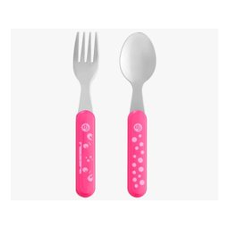 Kit 2 Talheres de Aço Inox Hot & Cold (18m+) Fisher-price - Rosa - 2