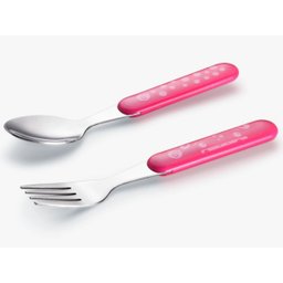 Kit 2 Talheres de Aço Inox Hot & Cold (18m+) Fisher-price - Rosa - 1