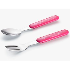 Kit 2 Talheres de Aço Inox Hot & Cold (18m+) Fisher-price - Rosa