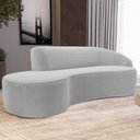 Ver imagem 2 de Sofá 3 Lugares Curvo Sala de Estar Living Firenze Direito D02 Bouclê Cinza 180 cm B-56 - Lyam