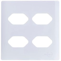 Placa 4x4 P/ 4 Tomadas Branca Novara - 1