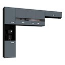 Ver imagem 1 de Cozinha Suspensa Julia 3 Peças Preto Cinza Platinum – Poquema