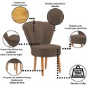 Ver imagem 2 de Jogo de Cadeira para Sala de Jantar Estofada Confortáveis com Pés de Madeira Moblan Decor