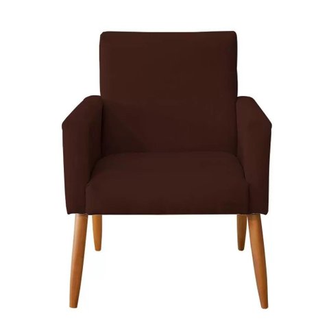 Poltrona Decorativa Nina Sala e Escritório Suede Marrom