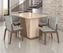 Ver imagem 1 de Conjunto Mesa com 4 Cadeiras Harmonia Marrom Carvalho/Fendi