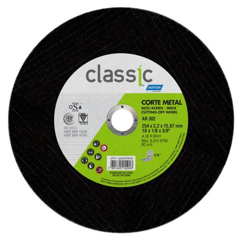 Disco de Corte para Uso Geral 254x19,05x3mm Ar302 Norton